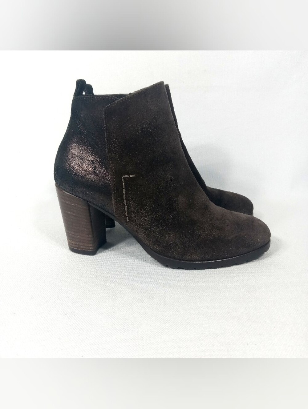 PAUL GREEN Munchen Rockin Zipper Bootie Brown Suede Size 3.5 / US 6